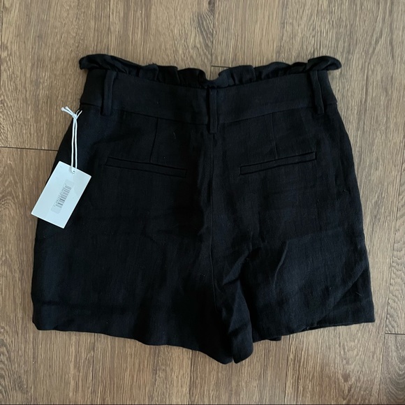 Frame NWT black linen paper bag shorts - Picture 5 of 5